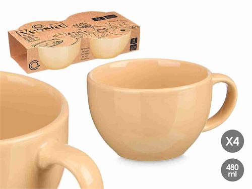 10975 CHAVENA CERAMICA 480ML SET4