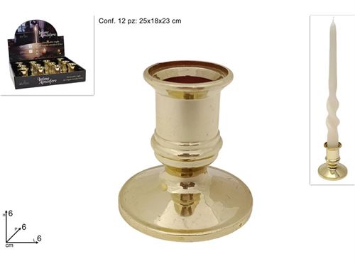 321349 PORTA VELAS DOURADO 6CM