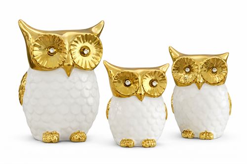 103935374 MOCHO DEC BRANCO/OURO 9X9X14CM