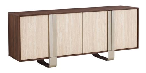 MB-223236 APARADOR MDF METAL 180X40X73,5 SEMELHANTE EM MÁRMORE