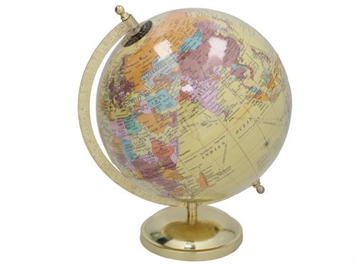 437248 GLOBO TERRESTRE BASE DOURADA 18X24CM DISCOVER