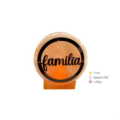 CANDEEIRO SAL HIMALAYA FAMÍLIA USB 1,2KG