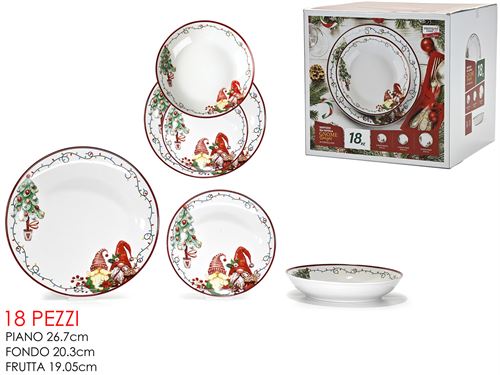 524388 SERVIÇO NATAL 18PÇS CERAMICA GNOMO