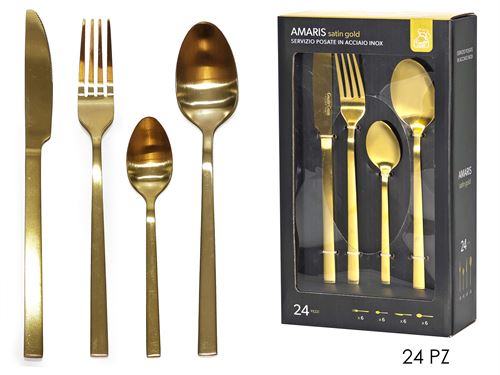 576625 TALHERES 24PÇS DOURADO AMARIS