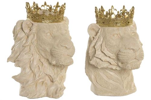 FD-227132 FIGURA RESINA LEAO 2MOD 28X23X25CM