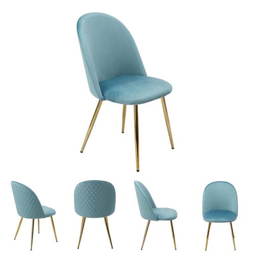 126529837 CADEIRA AZUL PÉS DOURADOS 50X59X85CM DC920