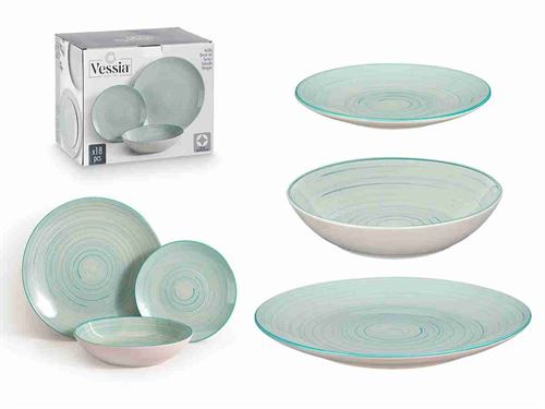 10580 SERVIÇO MESA ESPIRAL AZUL 18PÇS