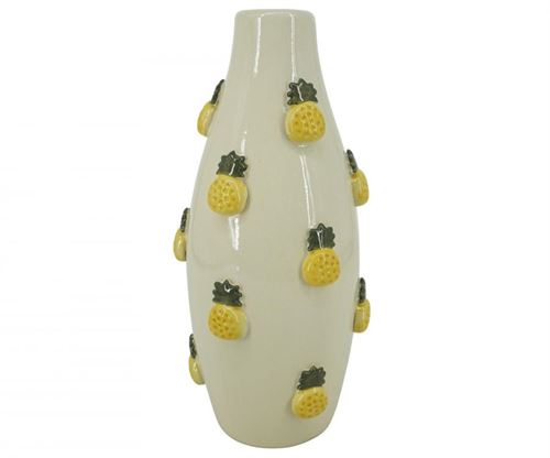 JR-227363 JARRA CERAMICA 15X15X33CM ANANAS