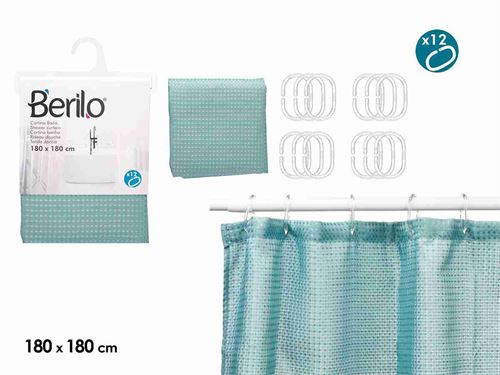 89384 CORTINA WC PONTOS POLIESTER 180X180CM