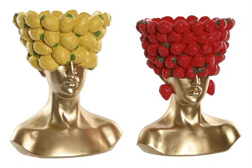 JR-221103 JARRA RESINA 28X17X35 FRUTA DOURADO 2 MOD.