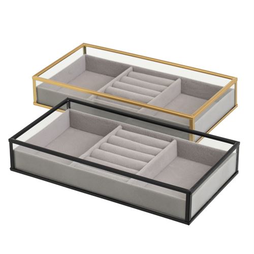 807189 GUARDA JOIAS NEGRO/DOURADO 2C 23X12X4