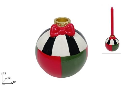 366081 CASTIÇAL BOLA CERAMICA 12CM