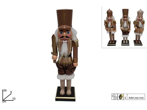 249179 SOLDADO NATAL 39CM BEJE COM MOV/MUS