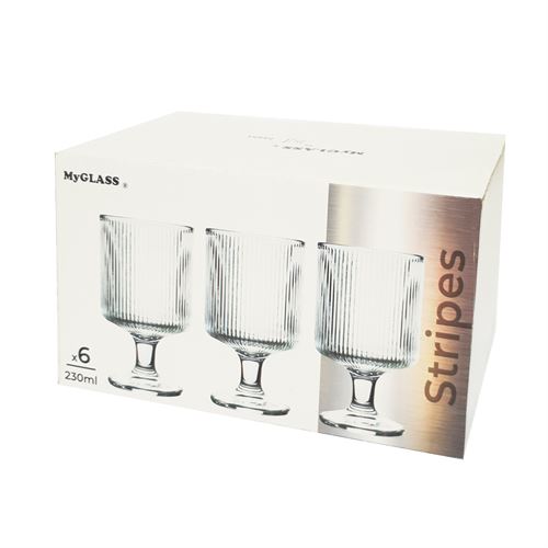 24632 CJ-6 COPOS VIDRO STRIPES CLEAR X230ML