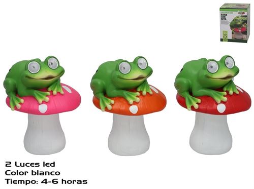 574011 SAPO COGUMELO COM LUZ SOLAR 14X18CM