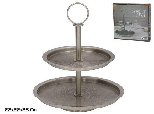 603780 FRUTEIRO 2 ANDARES 22X22X25CM PRATEADO