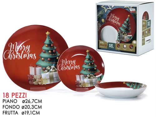 SERVIÇO DE MESA NATAL PORCELANA 18PÇS