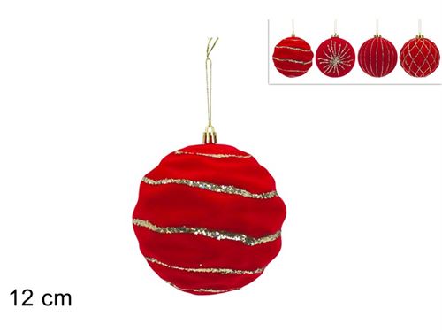 455099 BOLA VELUDO 12CM GLITTER