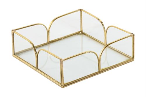 JOALHEIRO VIDRO METAL 16X16X5,30 DOURADO