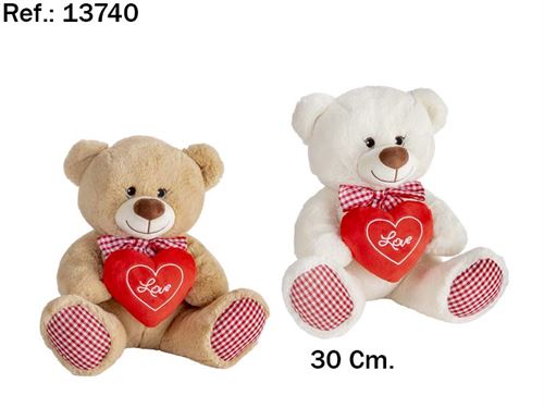 13740 URSO LOVE VICHY 30CM 2 CORES