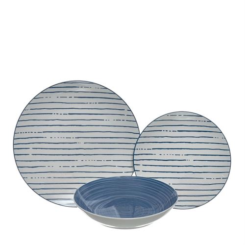 24626 SERVIÇO 18 PÇS CERAMICA AZUL