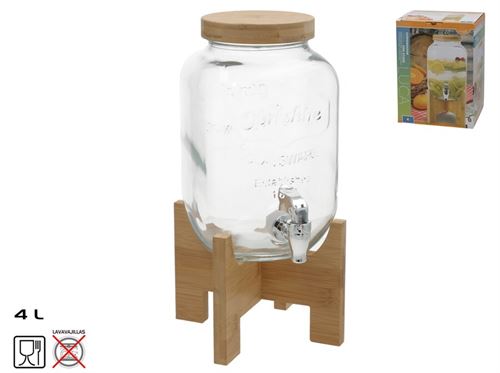 583112 DISPENSADOR VIDRO 4L BASE BAMBU