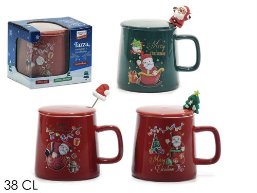 CANECA DE NATAL COM TAMPA 38CL