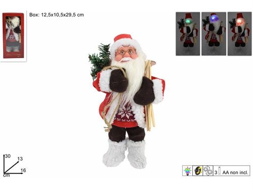 123547 PAI NATAL COM MUSICA E LUZ 30CM