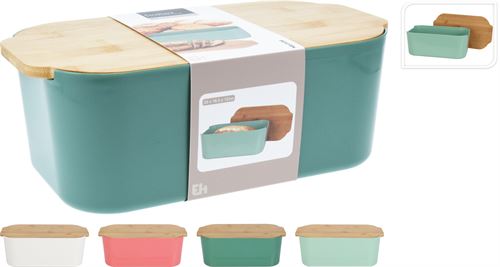 101001890 CAIXA PÃO PLASTICO TAMPA BAMBU 33CM