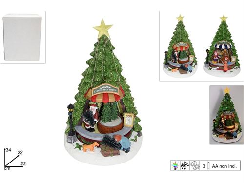 899874 CENARIO NATAL ARVORE LUZ MUSICA 22X34CM