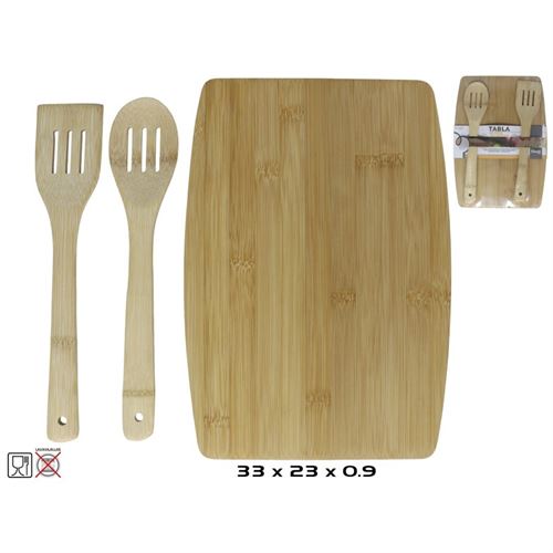 SET TABLA CORTE 33X23CM CON ESPATULA X2