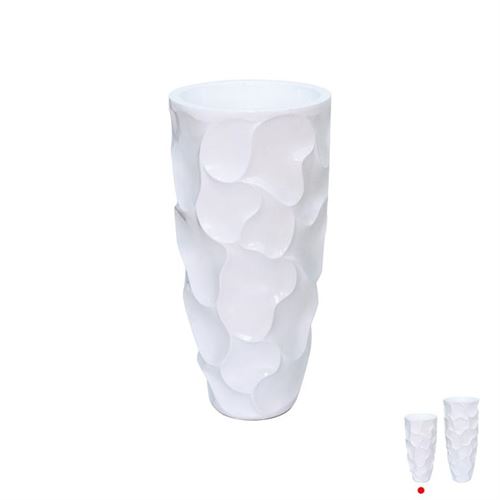 VASO DE RESINA BRANCO 33X33X70CM