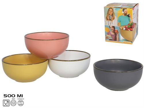 218472 TIGELA 500ML TIERRA 4 SORTIDOS GRES