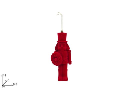 451169 PENDENTE SOLDADO VELUDO VERMELHO 20CM