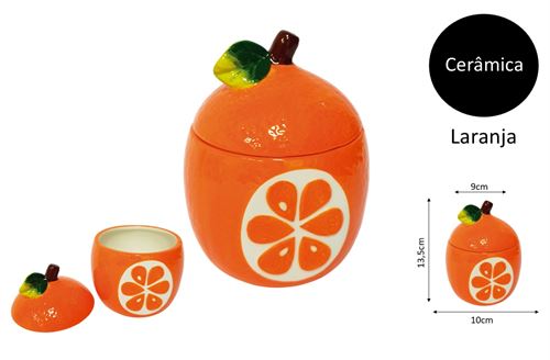 25373 TAÇAS CERÂMICA C/ TAMPA LARANJA
