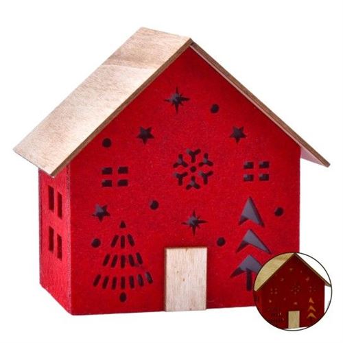 248581 CASA FELTRO C/LUZ 0247-858 13X8,5X13CM