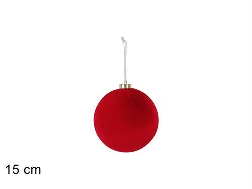493503 BOLA VELUDO VERMELHA 15CM