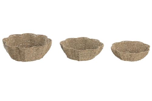 BD-226259 CENTRO DE MESA SET 3 SEAGRASS METAL 36X36X12