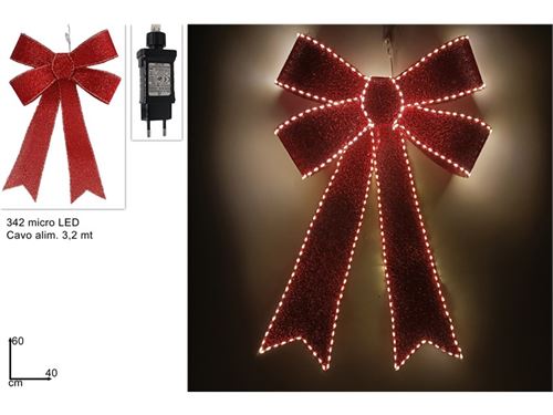 285672 LAÇO NATAL COM LED 60CM 342MICROLED