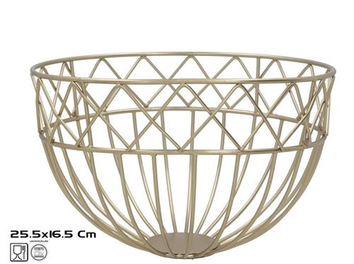 598215 FRUTEIRO METAL DOURADO 25,5X16,5CM