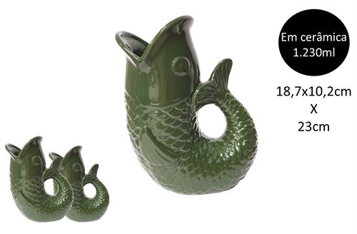 25237 JARRA PEIXE CERAMICA L VERDE