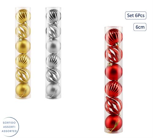 6085223 BOLA NATAL 6PÇS 6CM