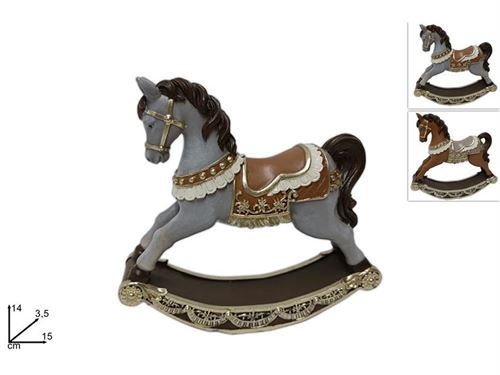 310343 CAVALO BALOIÇO RESINA 14CM