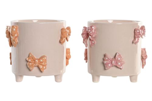 JR-220172 VASO CERAMICA LAÇOS 16X16X14 2 MOD.