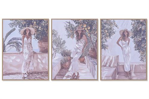 CU-226811 QUADRO TECIDO TELA 30X2X40CM RAPARIGA