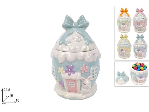 421537 BOMBONEIRA CERAMICA PASCOA 23CM