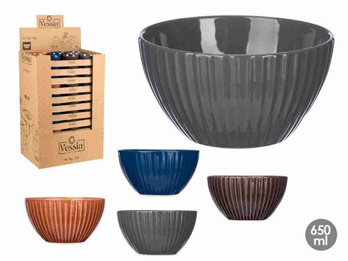 78897 TIOGELA CERAMICA RISCAS 13CM CORES ESCURAS
