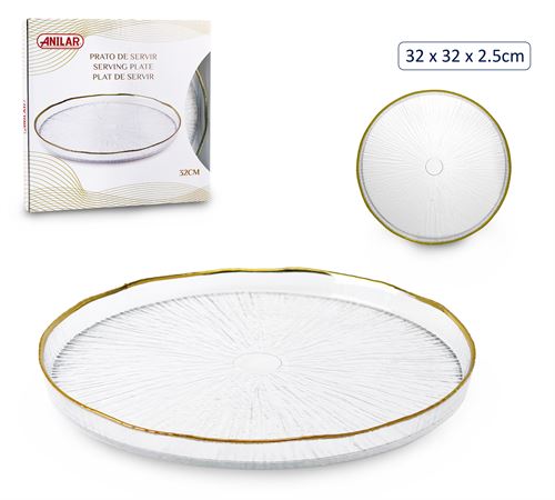 YUG-032 PRATO SERVIR VIDRO 32 CM