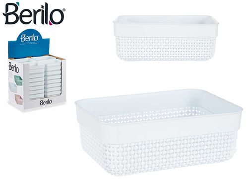 CESTO PLASTICO MULTIUSOS RECTANGULAR BRANCO