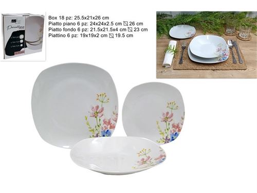623688 SERVIÇO 19PÇS CERAMICA FLORES